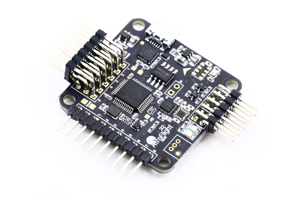 Naze32 Acro Rev 6 flight controller board with pins installed