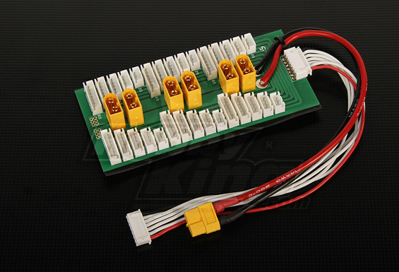 Parallel charging board for multiple battery charging.