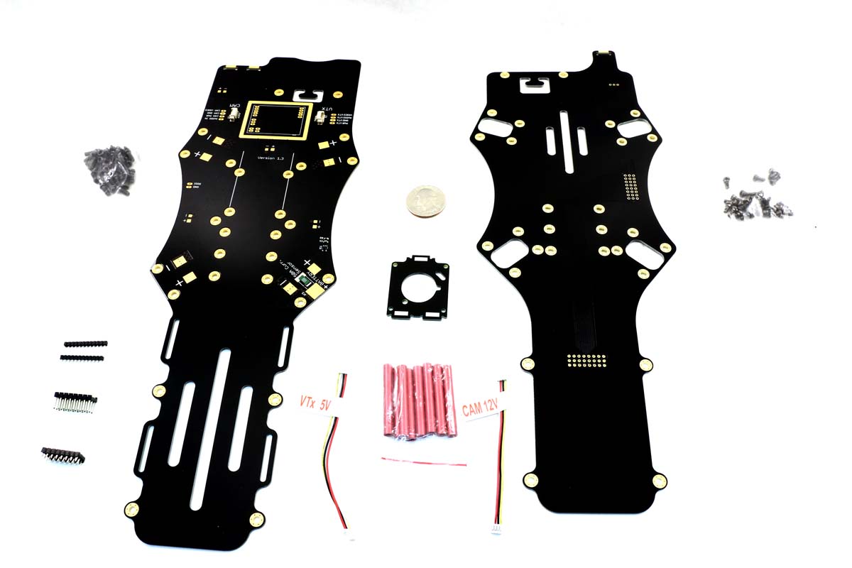 TBS Discovery Quadcopter top and bottom plate with small parts bag