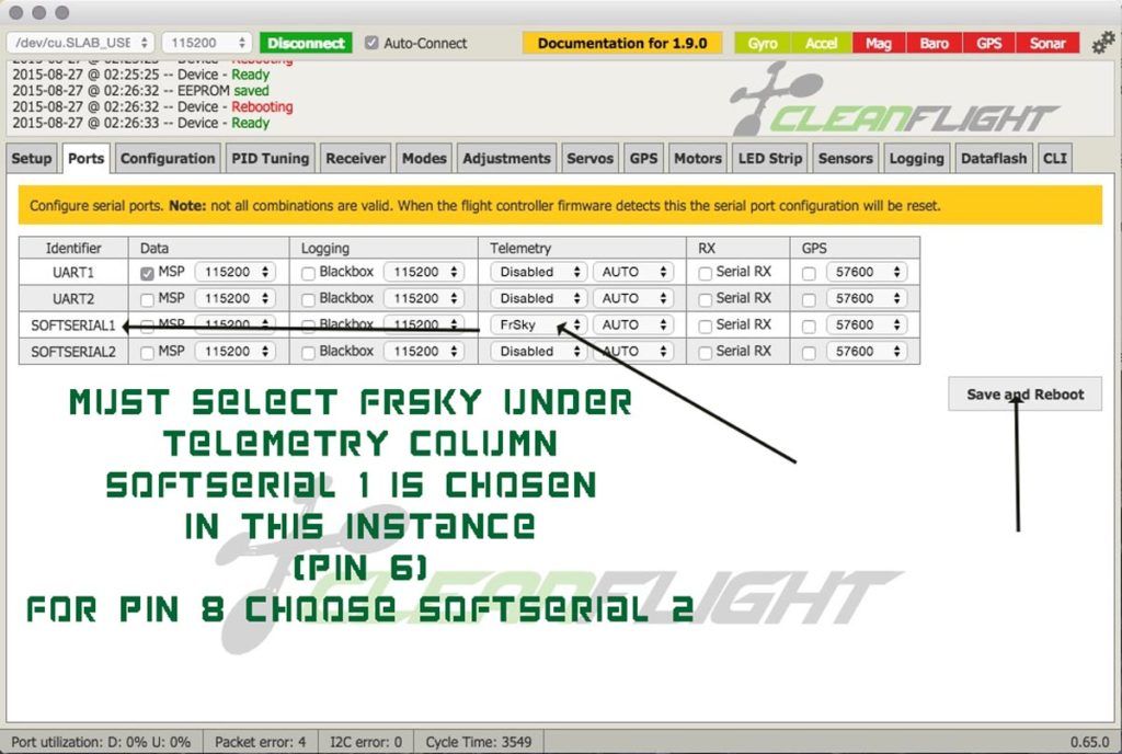 cleanflight Frsky Telemetry instructions and how to.