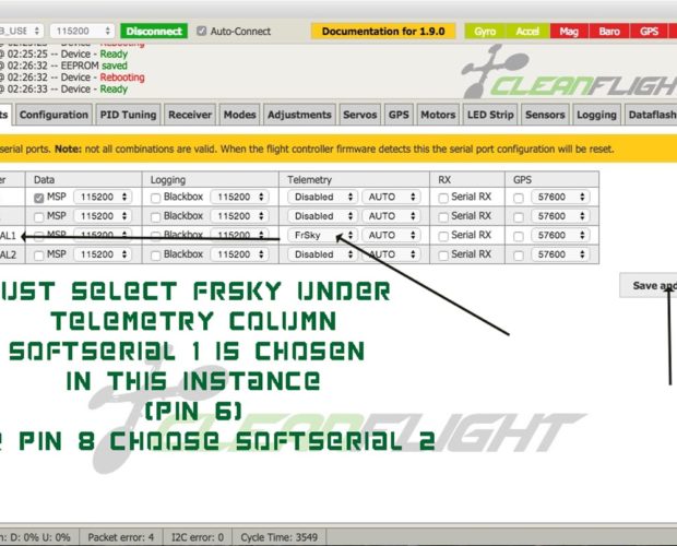 cleanflight Frsky Telemetry instructions and how to.