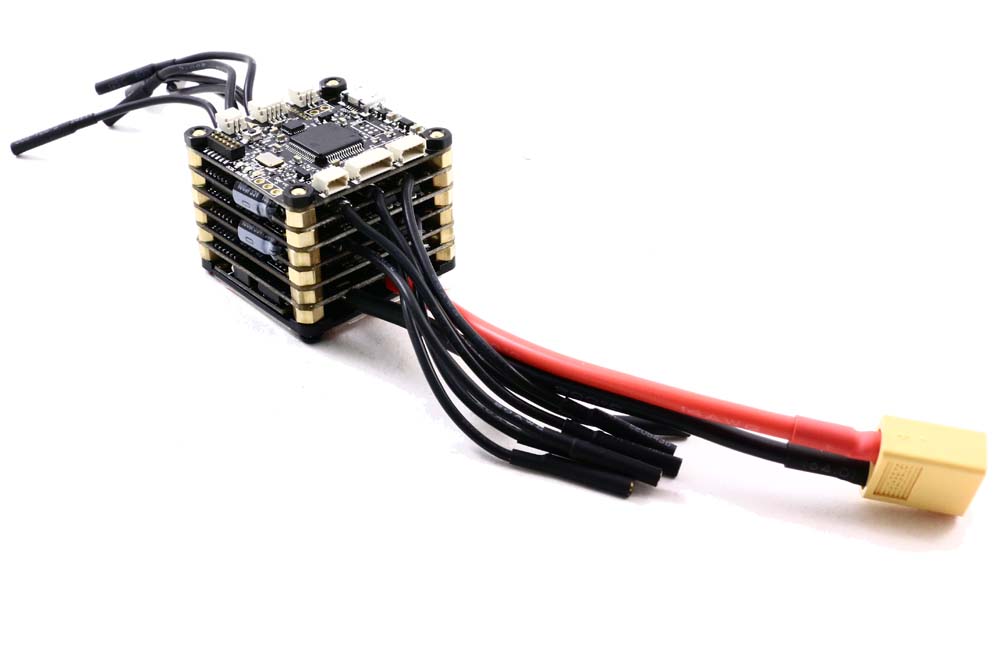 Tbs Powercube esc flight controller stack for racing quads.- bullet connectors for easy motor connection