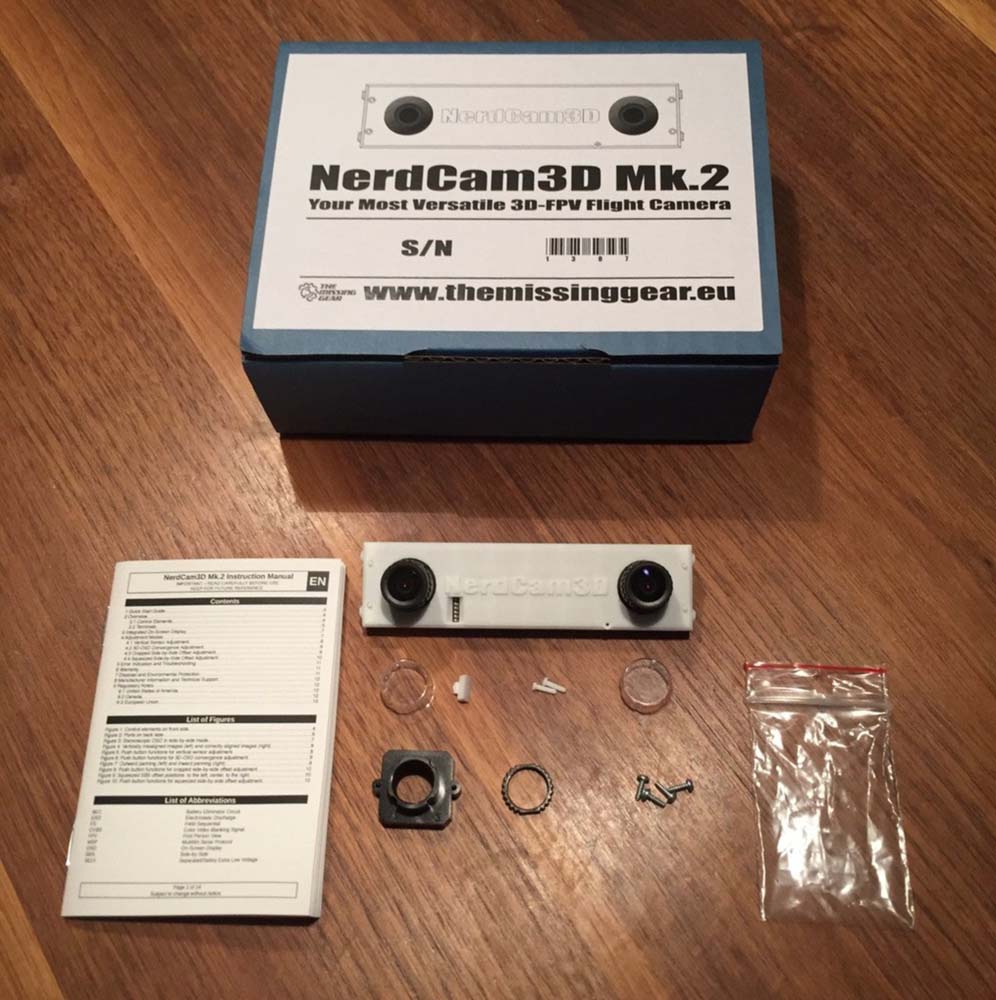 Nerdcam3d Mk V2 3D FPV Camera all parts