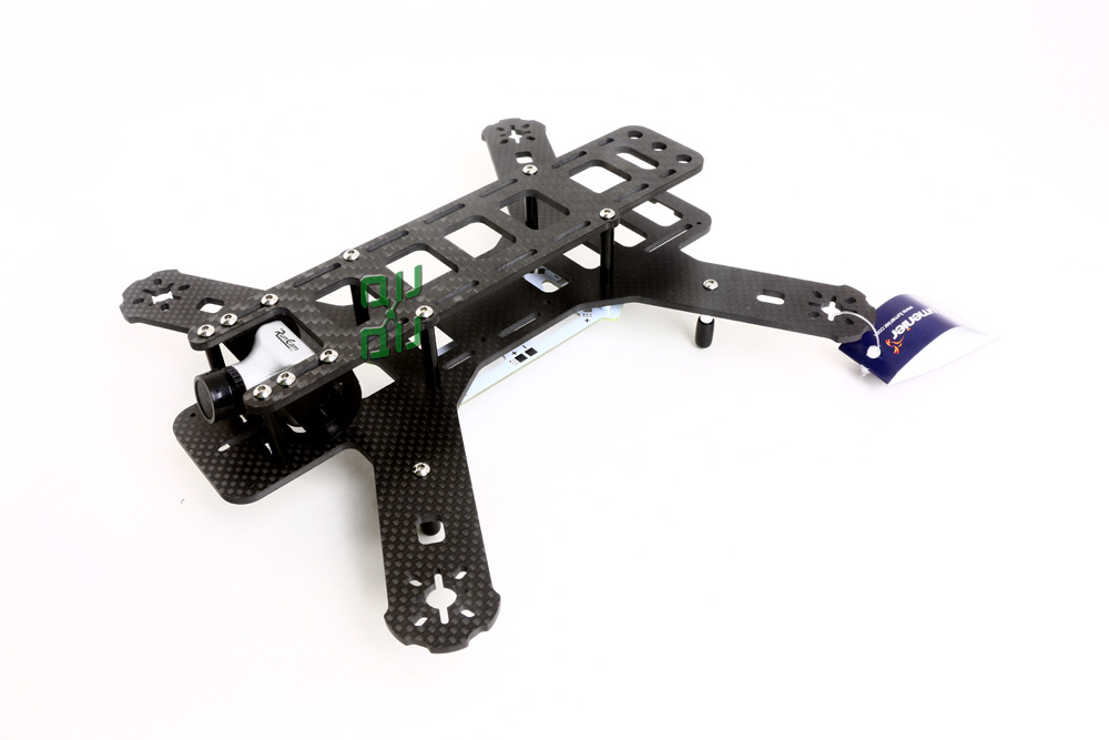 QQ QAV250 Low Profile Top Plate Modification Kit with angle adjustable camera to 90 degrees. Designed to fit the Lumenier QAV250 Quadcopter.