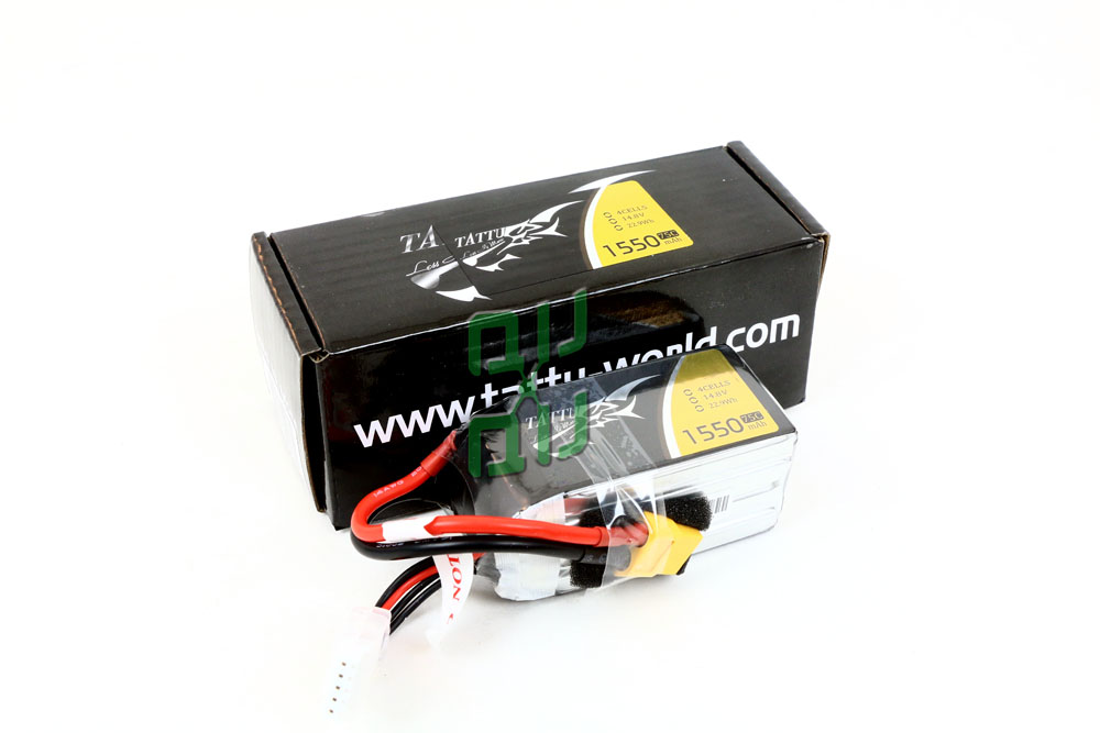 Tattu 1550mAh 14.8V 75C 4S1P Lipo Battery Pack with XT60 plug