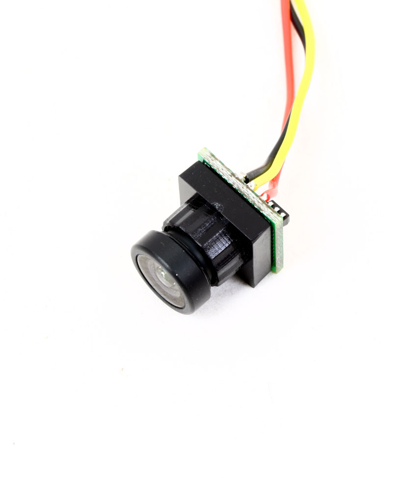 QQmicrocam. A micro FPV Camera from QuadQuestions front view