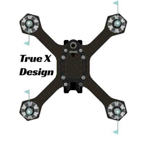 The QQ190 RTF Racing Drone has a true-x design