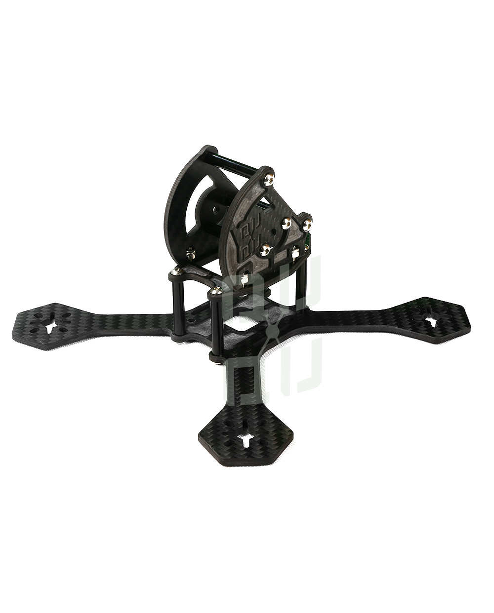 QQ166 4" Racing Drone X-style frame available from QuadQuestions.com left side front view