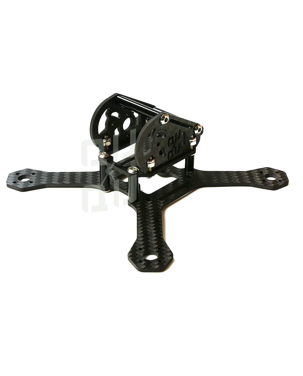 qq130 fully built 3" Racing Drone frame by QuadQuestions front left view.