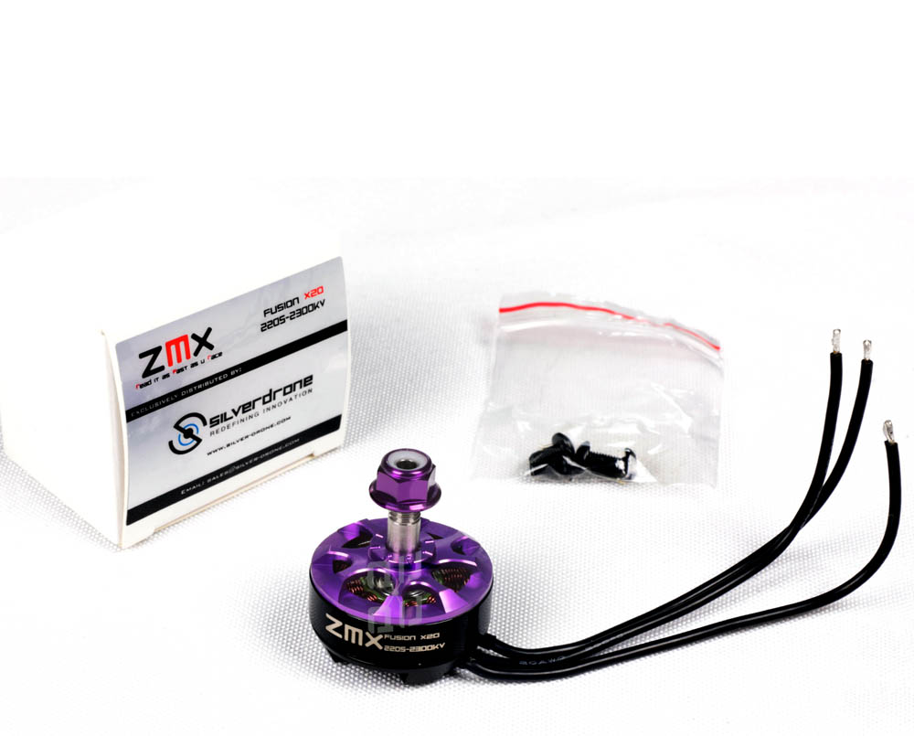 ZMX X20 Fusion 2205 2300kv Purple Top Motor all included items