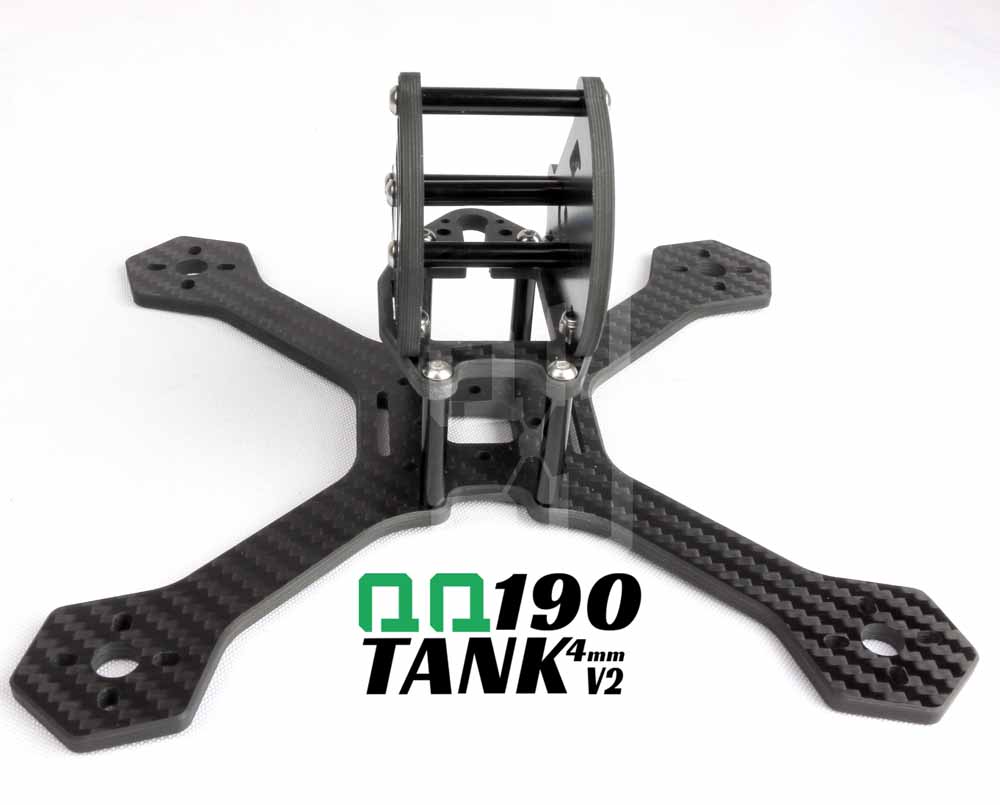 QQ190 Tank V2 Carbon Fiber Racing Drone Frame by QuadQuestions front view