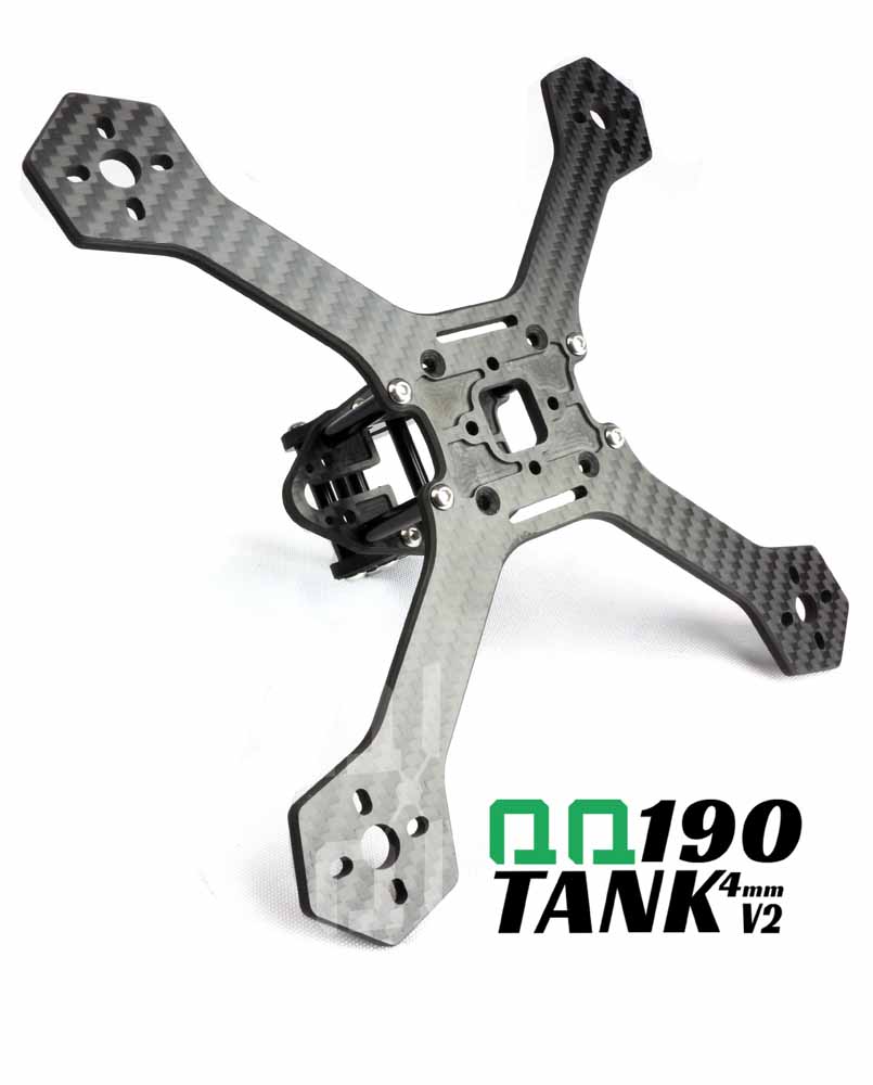 QQ190 Tank V2 Carbon Fiber Racing Drone Frame by QuadQuestions bottom view 2