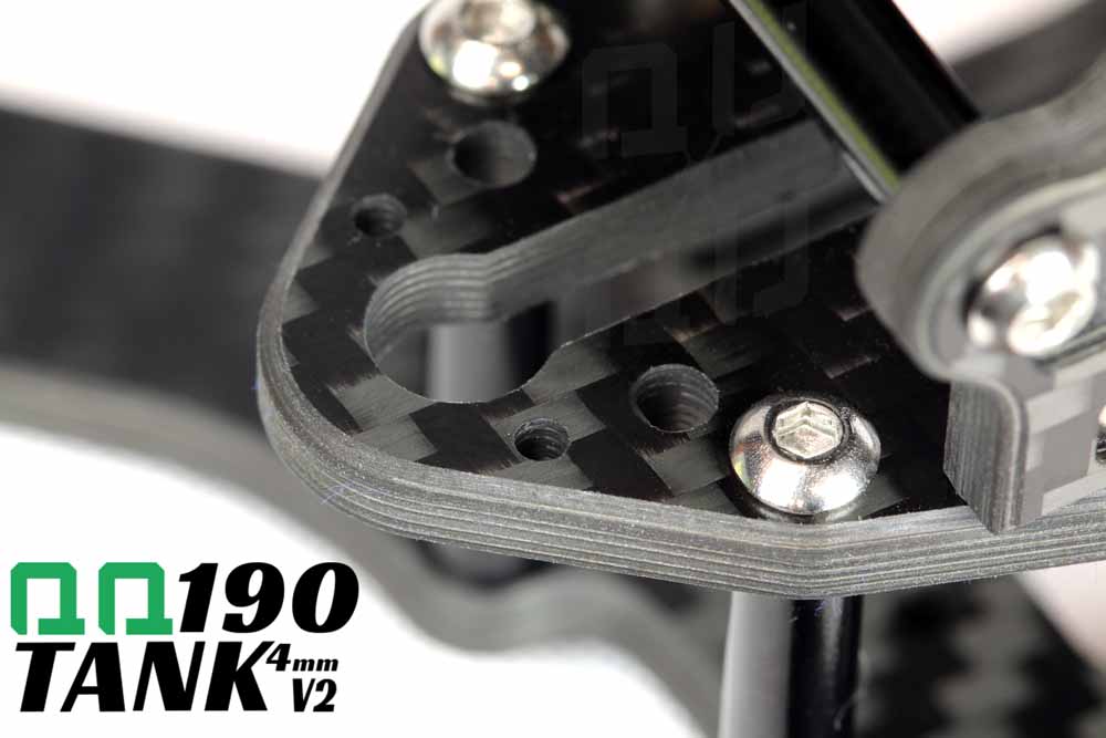 QQ190 Tank V2 Carbon Fiber Racing Drone Frame by QuadQuestions Video Transmitter mounting View