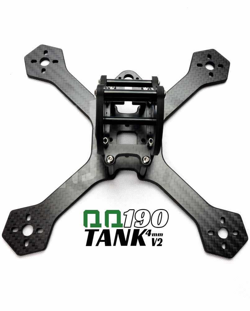 QQ190 Tank V2 Carbon Fiber Racing Drone Frame by QuadQuestions top down view