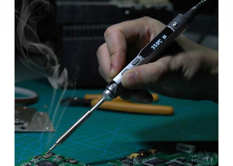 TS100 Soldering Iron In Use
